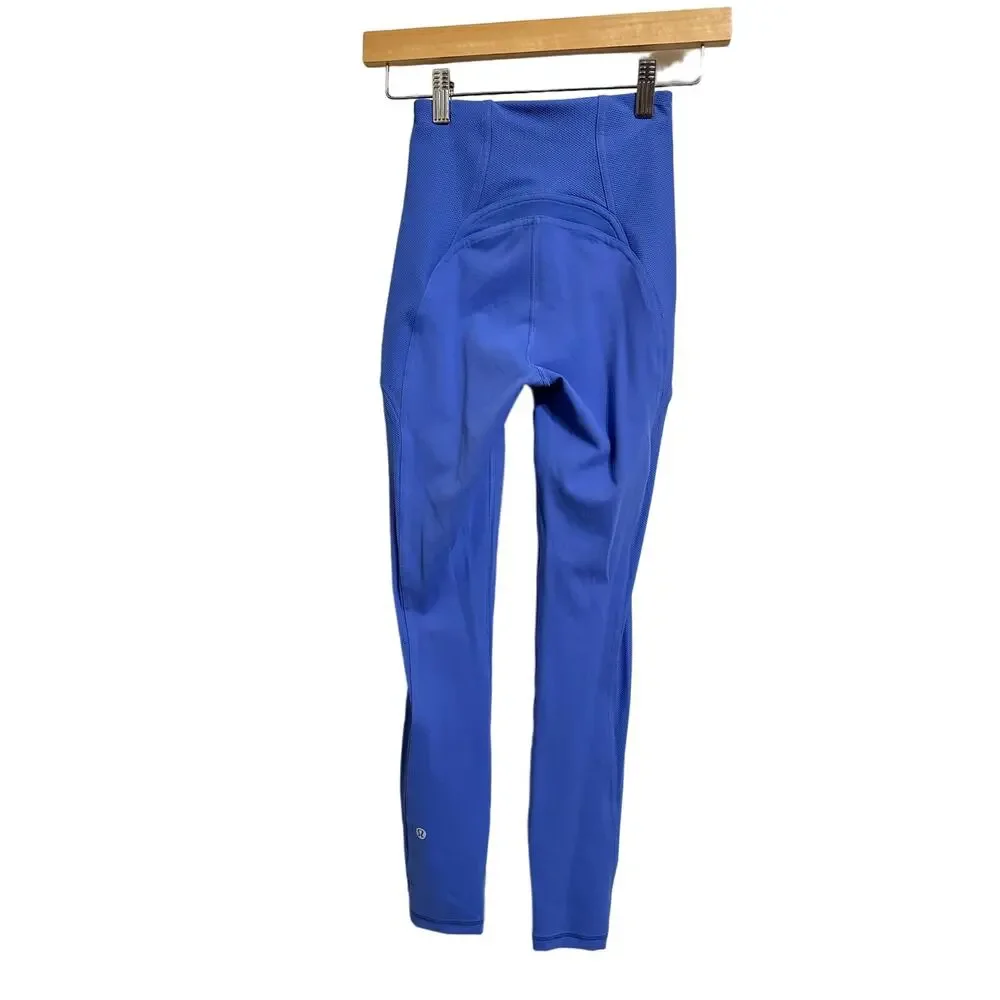 Lululemon Women's everlux Blue Size‎ 2 High Rise Mesh Panel Athletic Leggings